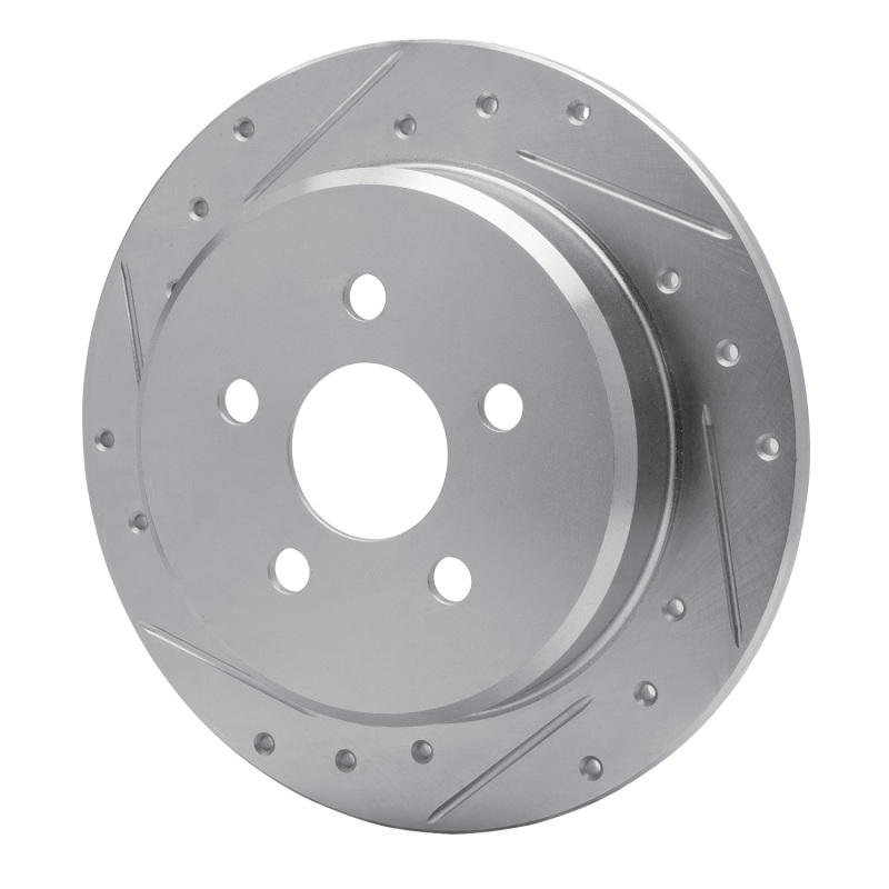 Chrysler PT Cruiser Brake Rotor (1) - Rear Left - R1 Concepts - Drilled & Slotted - Silver - `03-`10